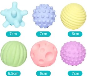 تصویر ست توپ حسی 6 عددی نوزادی (Baby Sensory Massage Balls) 