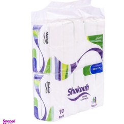 تصویر دستمال کاغذی شکوه مدل Flower ۱۰۰ برگ بسته ۱۰ عددی 