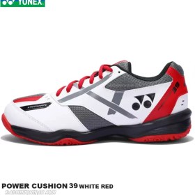 تصویر کفش بدمینتون یونکس YONEX POWER CUSHION 39 WHITE RED 