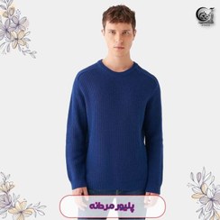 تصویر بافت مردانه یقه گرد رنگ آبی سایز XXL برند ماوی ترکیه ارسال رایگان 