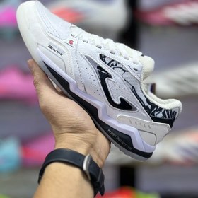 تصویر کفش فوتسال اورجینال جوما FS Reactive سفید مشکی - 41 Joma FS Reactive Futsal Shoes White/Black Original Quality