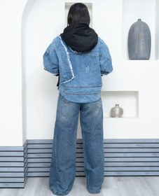 تصویر کاپشن ترکیبی پشت جین kapshen