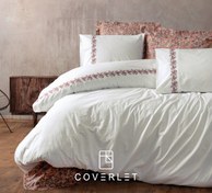 تصویر روتختی سفید صورتی طرح گلدوزی دونفره Voyager 