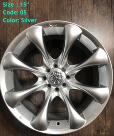 تصویر رینگ اسپرت سایز ۱۵ (۱۰۸-۱۰۰×۸) نقره‌ای Sport wheel size15"(8×100-108) Silver