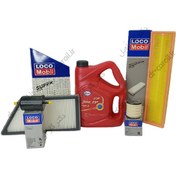 تصویر پکیج استاندارد روغن موتور بهران | پژو 206 تیپ دو از 85 به بعد با صافی فلزی بنزین 