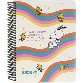 تصویر دفتر برنامه ریزی سیمی 80 برگ لانگو طرح Snoopy and Rainbow کد 5445 