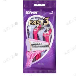 تصویر خودتراش 3 لبه زنانه سیلور فست 3 بسته 4 عددی - تیغ چند بار مصرف 