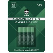 تصویر باتری قلمی 1.5 ولت ALKALINE گرین لاین مدل NCharge بسته چهار عددی GNAKBAA green lion NCharge pack of four Pen battery 1.5V