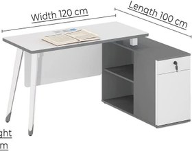 تصویر میز اداری میز کار با کشو کناری 1.4 متر - برند Neo Front - ارسال 20 روز کاری 