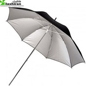 تصویر چتر ۱ لایه بازتاب کننده نقره ای / مشکی 