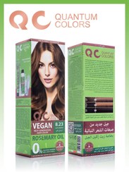 تصویر رنگ موی بدون آمونیاک گیاهی وگان QC Quantum Colors – شماره 8.23 | قهوه‌ای روشن (Light Chestnut) 