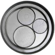 تصویر زیرگلدانی فلزی گالوانیزه گرد - قطر 37 سانتیمتر zirgoldani felezi