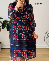 تصویر سرمه کالکشن - پیراهن حریر سرمه سری 20 