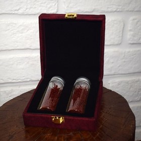 تصویر زعفران کادویی جعبه هدیه زعفران با 4 گرم زعفران سوپر نگین (صادراتی) در جعبه مخملی 