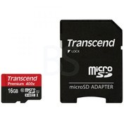 تصویر کارت حافظه microSDHC ترنسند مدل Premium کلاس 10 استاندارد UHS-I U1 سرعت 60MBps 400X ظرفیت 16 گیگابایت 