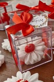 تصویر گیفت شب یلدا شمع بابونه جعبه پلکسی 