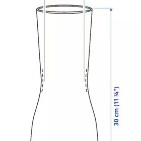 تصویر گلدان شیشه ای شفاف ایکیا TIDVATTEN ارتفاع 30 سانتی متر 