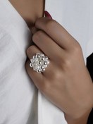 تصویر انگشتر توپی مروارید و سیلور 