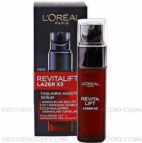 تصویر سرم ضد پیری LOREAL مدل revitalift laser renew حجم 30 میلی لیتر serum revitalift loreal model laser renew 30ml