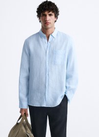 تصویر پیراهن نخی-کتانی مردانه زارا COTTON-LINEN SHIRT 