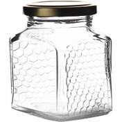 تصویر جار چهار گوش زنبوری | درب فلزی | 16 عددی | سایز 2 