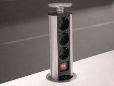 تصویر پریز برق توکار استوانه ای فانتونی مدل N371 نقره ای ا Cabinet Socket Cabinet Socket