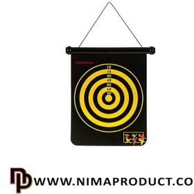 تصویر تخته دارت مغناطیسی ۱۵ اینچ دو رو با ۶ تیر آهنربایی 