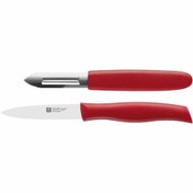 تصویر ست دو عددی چاقو و پوستکن زولینگ مدل تویین گریپ ZWILLING TWIN Grip Paring Knife & Peeler, Set of 2 