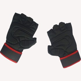 تصویر دستکش بدنسازی زنانه ریباک مدل Reebok Women's Training Gloves | مشکی قرمز 