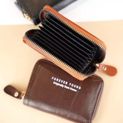 تصویر کیف کارت چرم طبیعی دور 