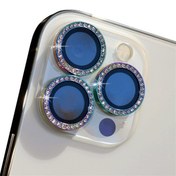 تصویر گلس محافظ لنز دوربین رینگی نگین دار گوشی اپل iPhone 13 Pro Max Camera Lens Protector For iPhone 13 Pro Max