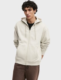 تصویر هودی زیپ‌دار با طراحی راحت و آزاد برند H&M Relaxed Fit Zip-Through Hoodie