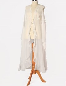 تصویر لباس خواب زنانه توری بلند دو تکه - bondy 