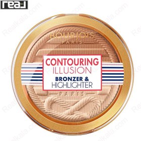 تصویر هایلایتر و برنزر پودری بورژوا Bourjois Countoring Illusion Bronzer & Highlighter 