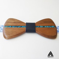 تصویر پاپیون چوبی فیروزه کوبی شده طرح دیاکو 