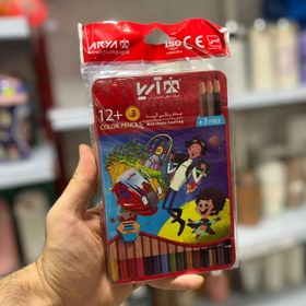 تصویر مدادرنگی فلزی آریا 12رنگ 