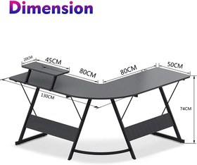 تصویر میز گیمینگ L Shaped Gaming Desk 130cm L Shaped Desk - ارسال 15 الی 20 روز کاری 