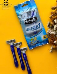 تصویر خودتراش مردانه 3 لبه شیک مدل اگزکتا 4 عددی | Schick Exacta 3 Sensitive 4 Pcs 