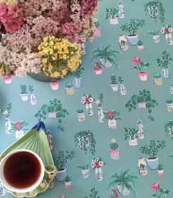 تصویر رومیزی گرد طرح سبز 