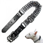 تصویر قلاده سگ زنجیری K9 Power سایز L از چرم طبیعی 