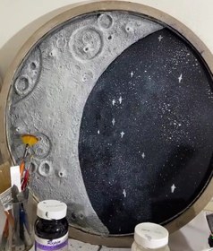 تصویر تابلو کره ماه و ستاره(قطر120) Moon and star panel