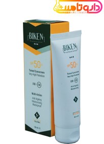 تصویر بیکن کرم ضد آفتاب SPF50 رنگی برای پوست های خشک Biken Tinted Sunscreen Very High Protection SPF50 For Dry Skin