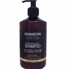 تصویر شامپو مخصوص موهای خشک و رنگ شده رین بو حجم ۵۰۰ میلی لیتر Rainbow Colored Dry Hair Shampoo 500 ml