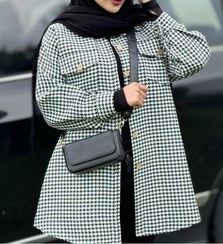 تصویر ژاکت پشمی سایز بزرگ پیردوپل رنگ سیاه و سفید 