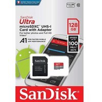 تصویر کارت حافظه میکرو اس دی 128 گیگابایت Sandisk 667x 100MBs A1 UHS-I 