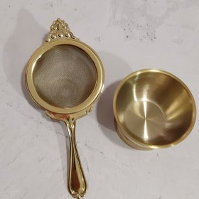 تصویر صافی چای طلایی دسته بلند زیره دار Safichay