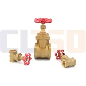 تصویر شیر فلکه کشویی برنجی 