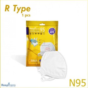 تصویر پک 1 عددی ماسک سوپاپدار FFP2:N95 کش پشت سر ریما (RIMA FFP2 N95ADULT N95 Mask NANO)