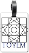 تصویر برچسب چمدان مدور هندسی دایره ای مثلثی برچسب کارت چمدان آویزان 