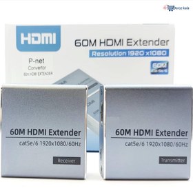 تصویر اکستندر 60 متری HDMI پی نت مدل HD60 P-net HD60 60m HDMI Extender